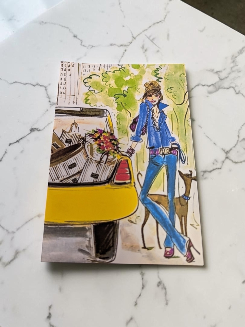 Henri Bendel Izak Zenou Taxi Trunk Full of Bags Card Postcard Art Print
